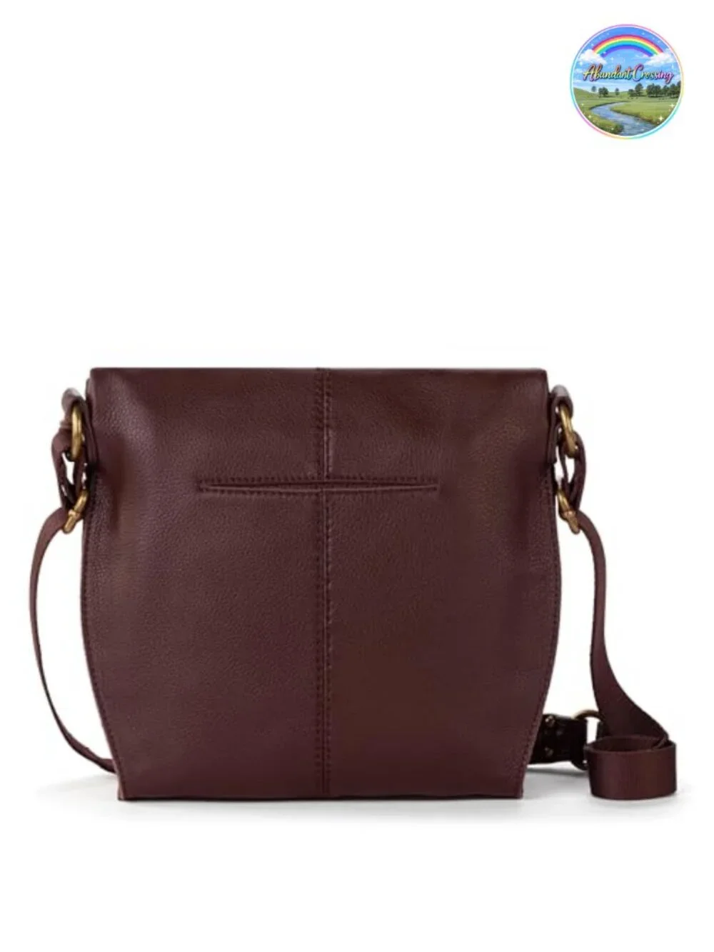 Leather Crossbody Purse with Adjustable Strap, Flap Zipper, Eco-Twill